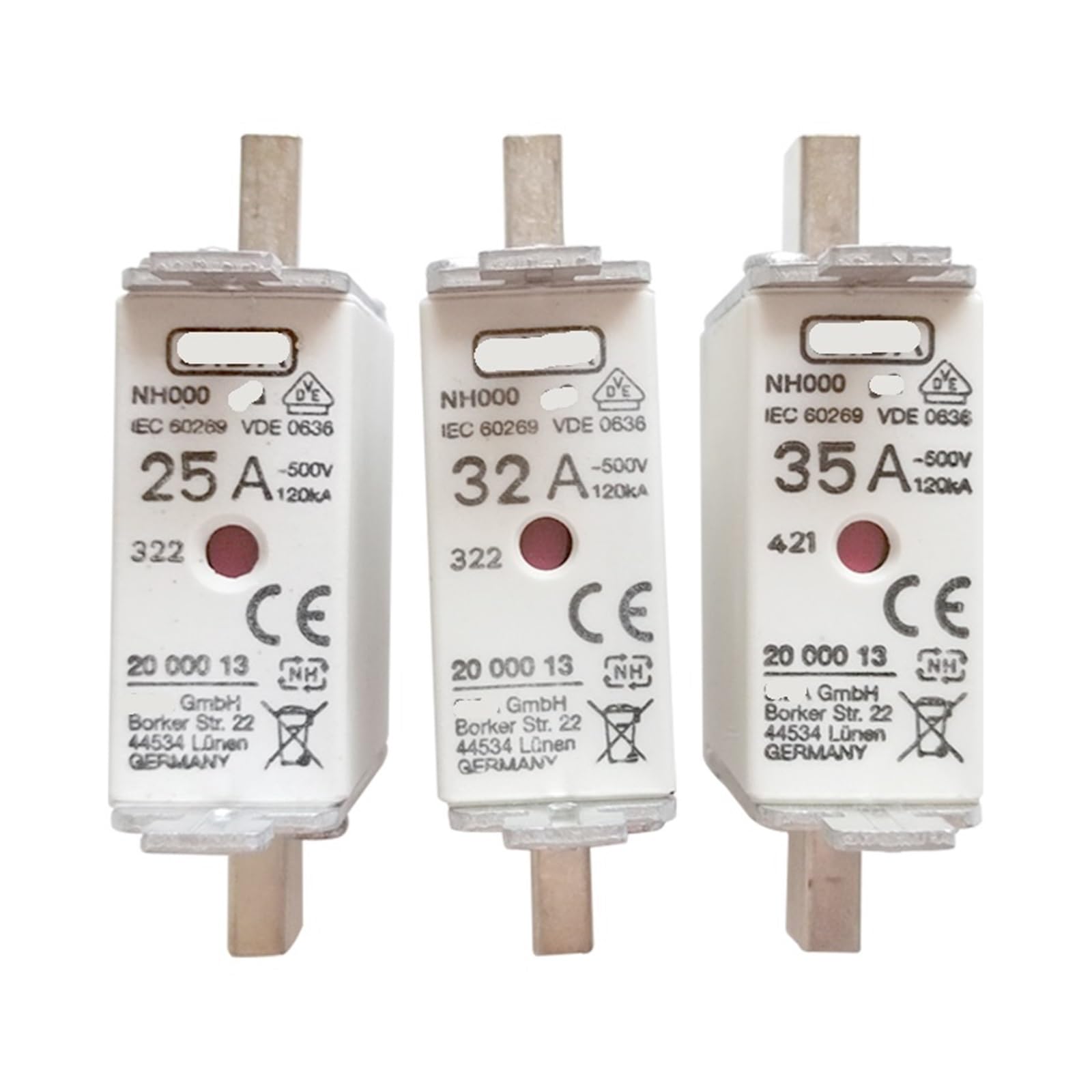 PJKTBEYI 1PCS Fuse 2000013 NH000 500V 32A 35A 40A 50A 63A 80A 100A(80A)