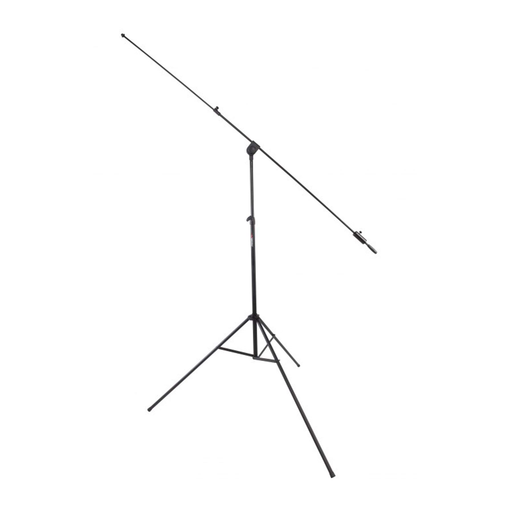 Proel PRO300BK - Asta per microfono professionale di grandi dimensioni a giraffa telescopica e base di Tripoide in alluminio con manicotto di regolazione in nylon, Nero
