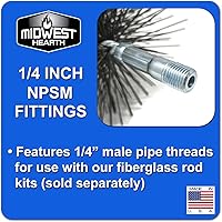 Vista 3 de Midwest Hearth - Cepillo de limpieza para chimenea de alambre (25,4 cm, redondo) Fabricado en EE. UU