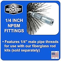 Vista 3 de Midwest Hearth Cepillo de limpieza de chimenea de alambre rectangular (6" x 10" rectangular) fabricado en Estados Unidos