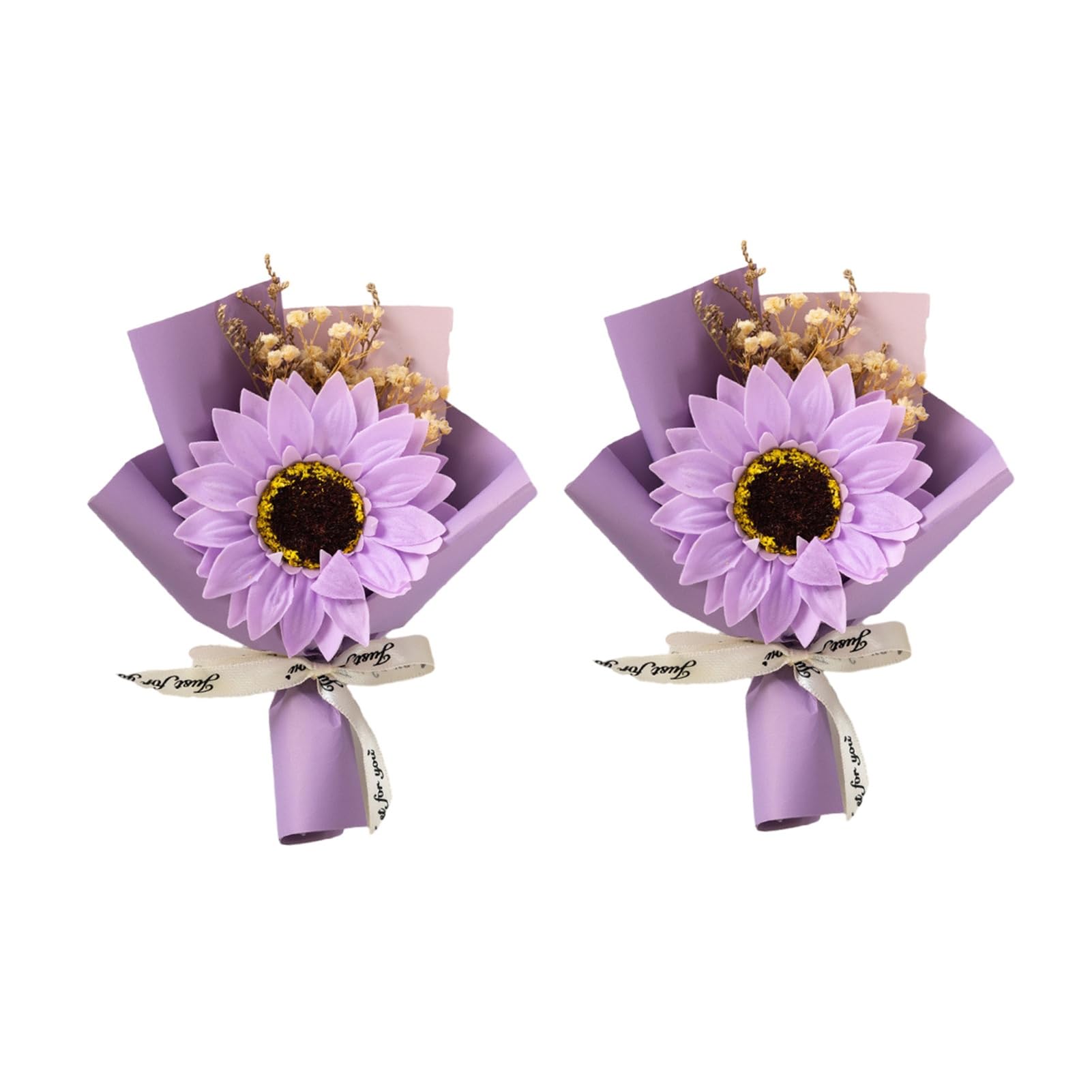 RetroNest Artificial Sunflower Soap Handmade Sunflower Soap 2 Pcs Mini Sunflowers Bouquet Scented Artificial Flower Handmade Eco-friendly Floral Bathroom Decor Gift for Women Mom Wife Girlfriend K 2p