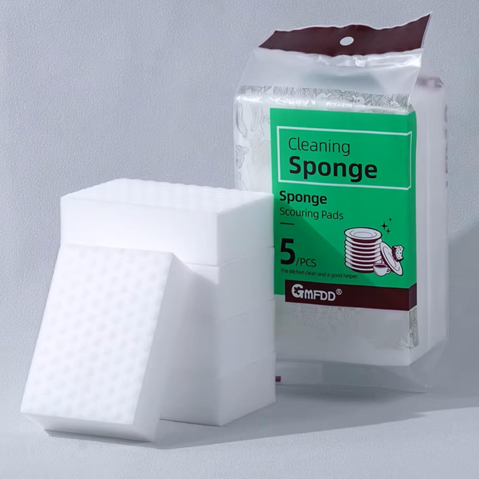 Imported Premium Melamine Sponge 12X Stronger Pack of 5 |12kg/M3 High Density Cleaning Magic Erasers | Scouring Pads | Durable Foam with 3D Nanotechnology 1