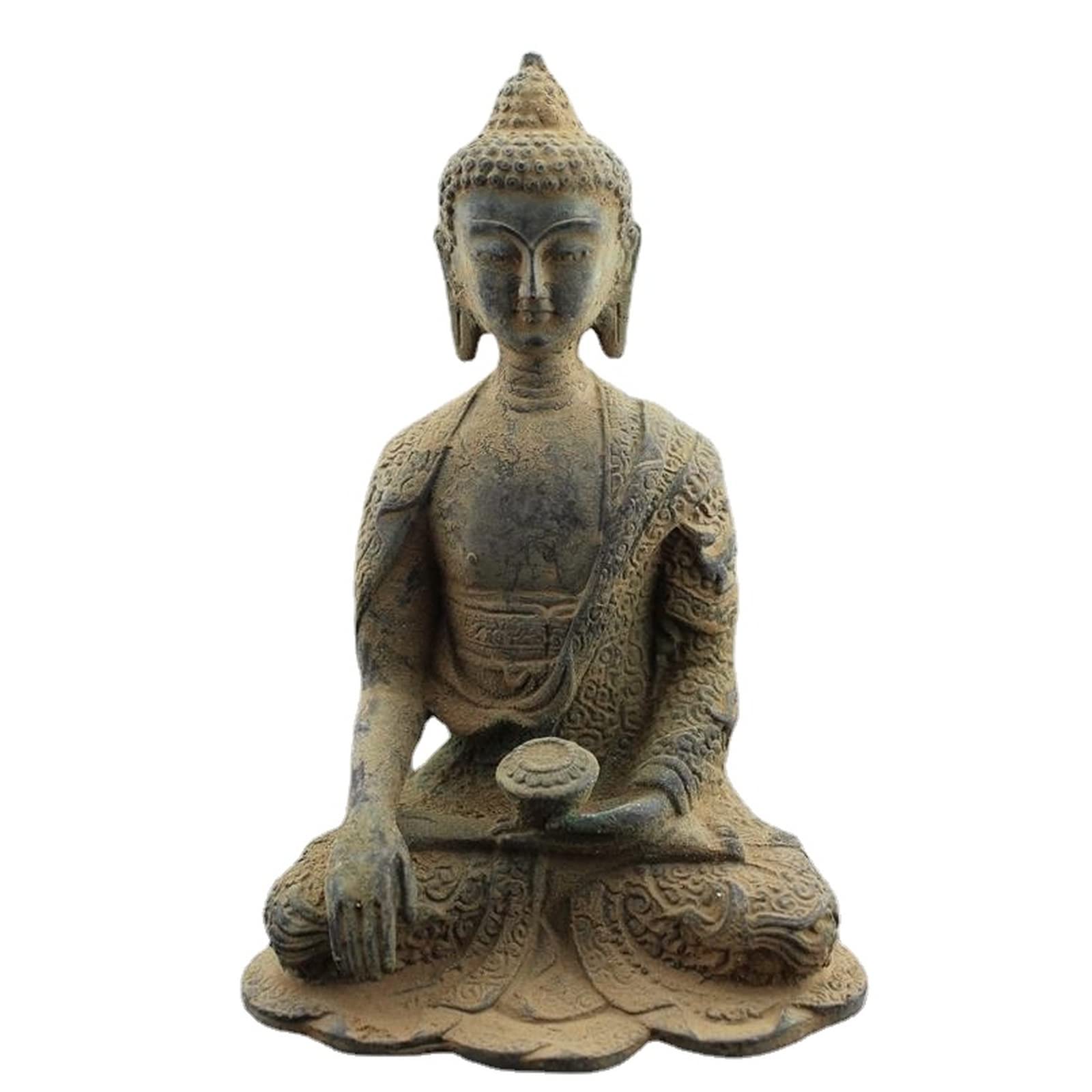 Retro Collection Buddha Statue Buddha Figurine， Antique Copper Shakyamuni Buddha Statue,Brass Handmade Buddhism Tathagata Sculpture Feng Shui Figurines Buddhist Believers Buddha Hall Worship Ornamen