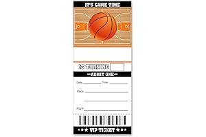 VAHATAN 20-Pack Basketball Birthday Party Invitations for Kids & Boys