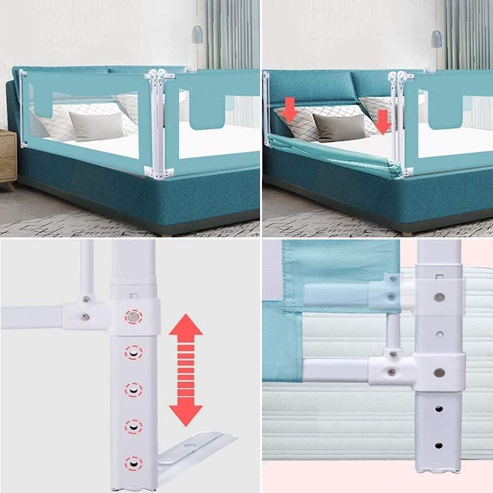 Parque Infantil para Bebés Barandilla De Seguridad Barandilla para Cama Protector De Cama Plegable Barrera Protectora Deflectora Anticaída Ajustable En Altura para Niños Pequeños/Bebé Recién