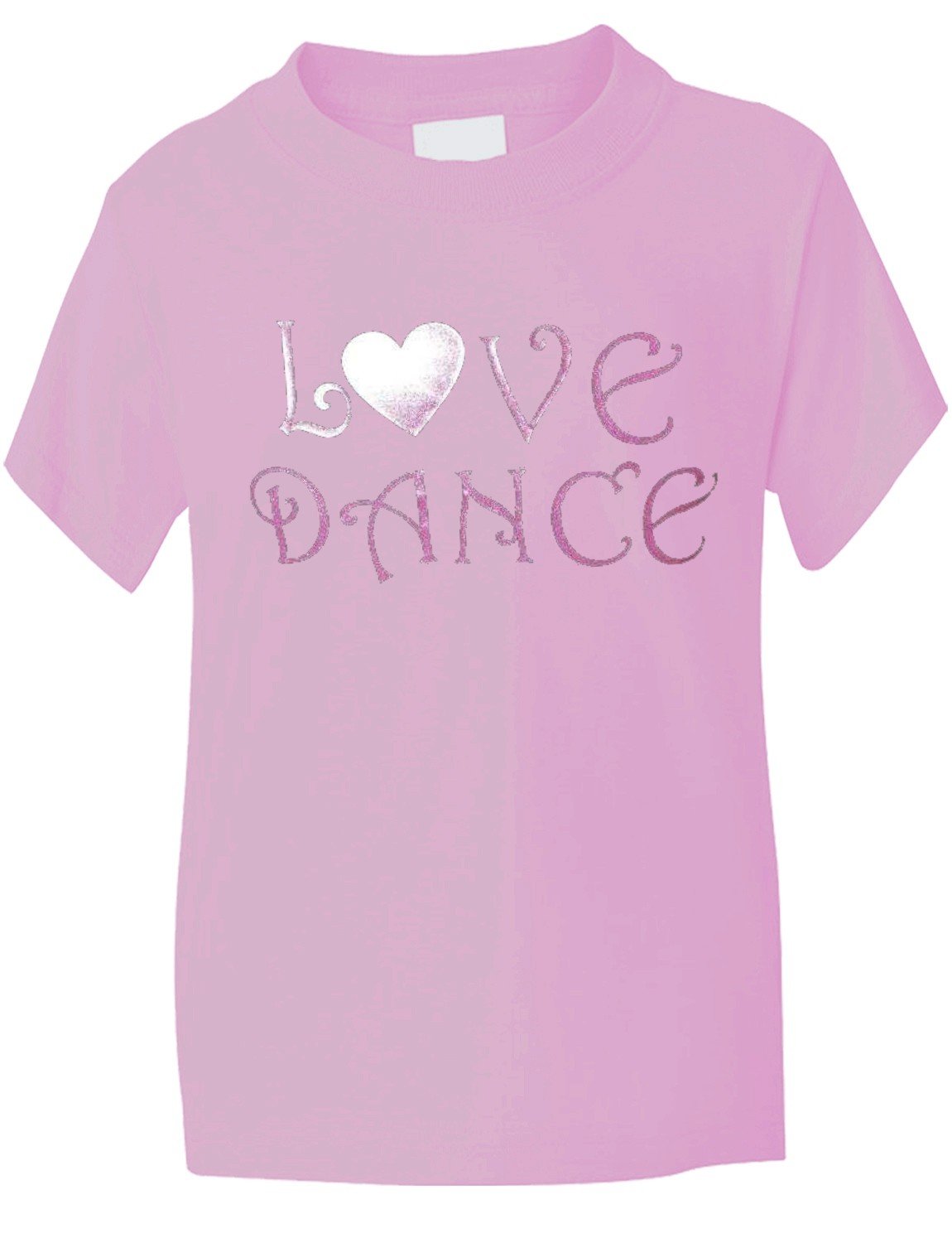 Love Dance/Dancing/Dance Schools ~ Girls T-Shirt in Pink Glitter 5-6 Pink