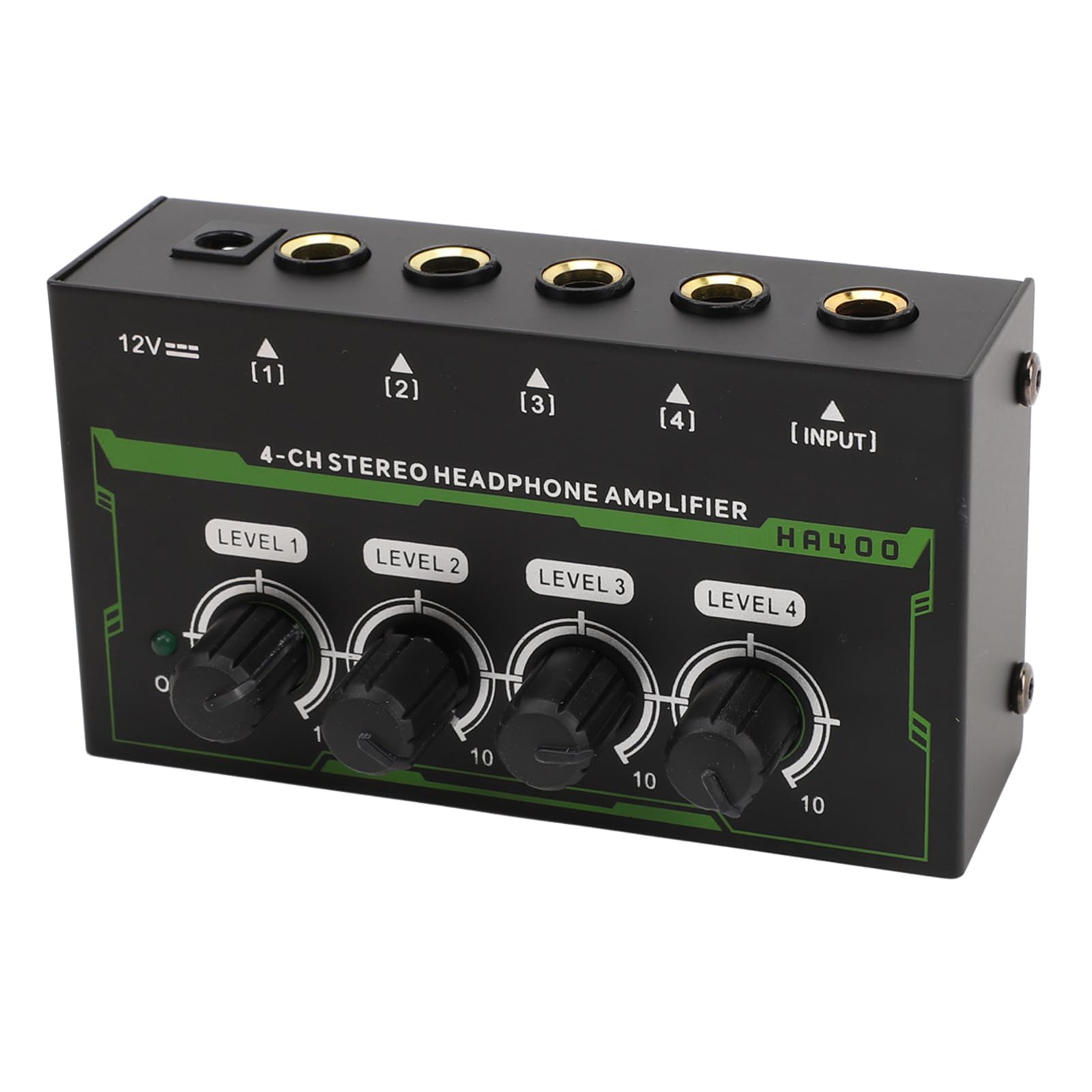 Headphone Amplifier, 4 Channel Switching Audio High Power Stereo Amplifier Upgraded Headphone Amplifier 4 Channel Suitable for Sound Mixer (US Plug)