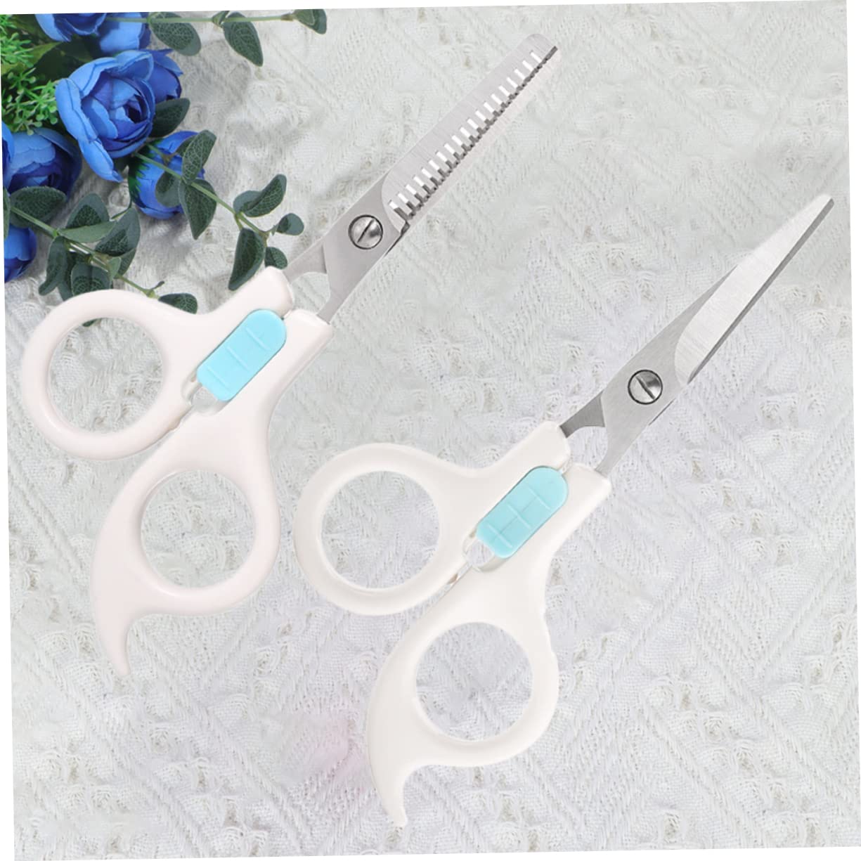Beavorty 2 Set Taglierina Per Parrucchieri Totale Forbici Bianca 2 Pz*2