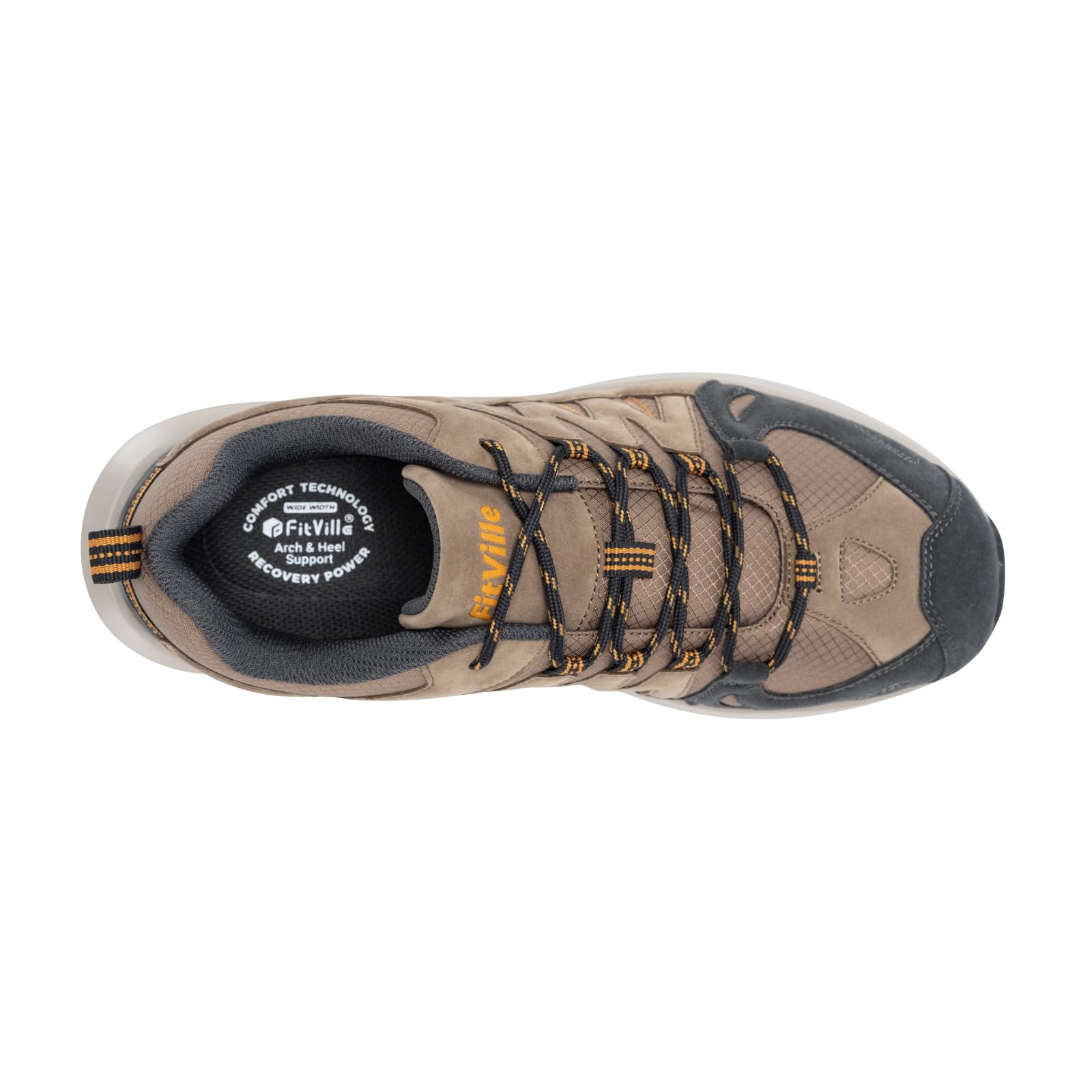 FitVille Zapatillas Trekking Hombre Extra Ancho Zapatos Senderismo Nordic Walking Antideslizantes Zapatillas Deportivas Transpirables Calzado Running
