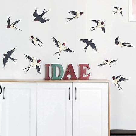 Amazon.com: ANFRJJI Flock of Birds Flying Wall Decal Flying black bird ...