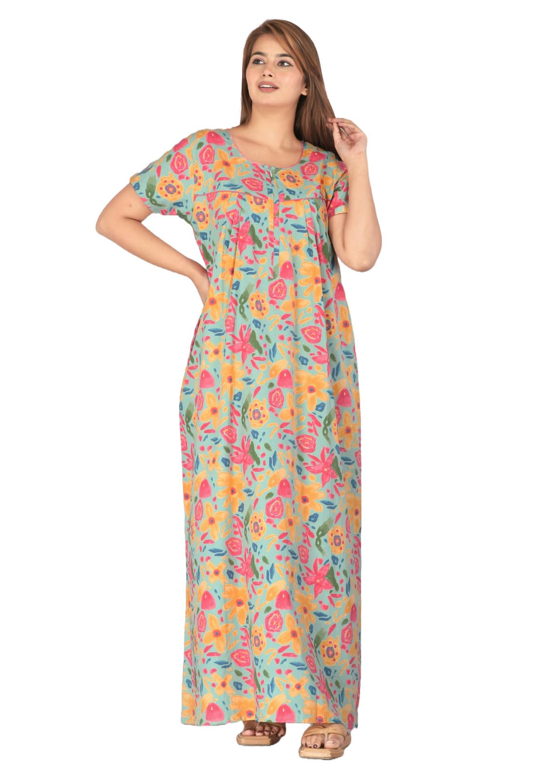 Women's Printed 100% Cotton Night Gown - S476A