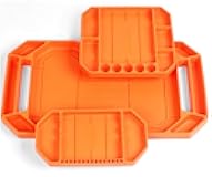 3-Piece Parts Tray Set, Large Non-Slip Flexible Tool Tray | Tool Organizer Holder for Storage Organizer Screw, Bolts, Washers, Nuts and Small Tools | Tool Storage Gift for Men