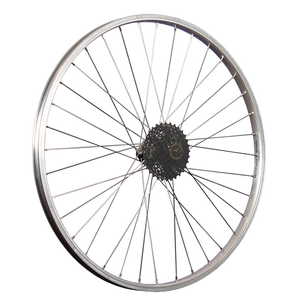 26 Zoll Fahrrad Hinterrad mit Shimano 8 Gang Shimano Kassette Set Silber