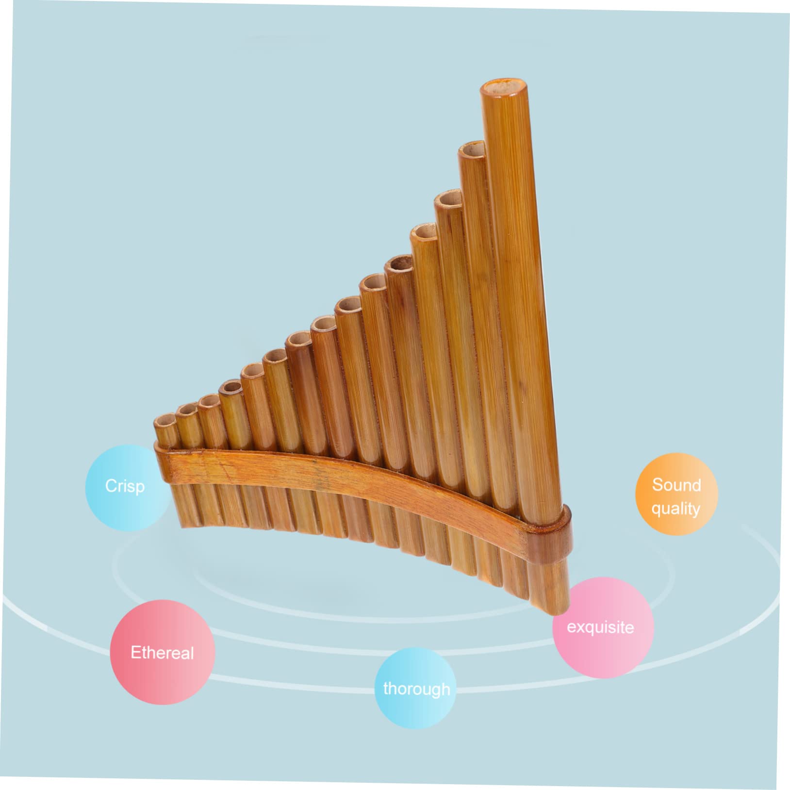 ifundom Professionelle Panflöte Aus Natürlichem Bambus Leichtes Tragbares Musikinstrument Für Anfänger Handgemacht Linkshändig Für Schüler Und Musikalische Früherziehung