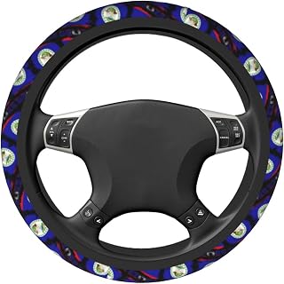 Vintage Belize Belizean Steering Wheel Cover Protector Elastic Neoprene Car Wrap Accessories Vehicle Auto Trucker Interior Decor Non Slip Universal Fit 15 inch for Men Women