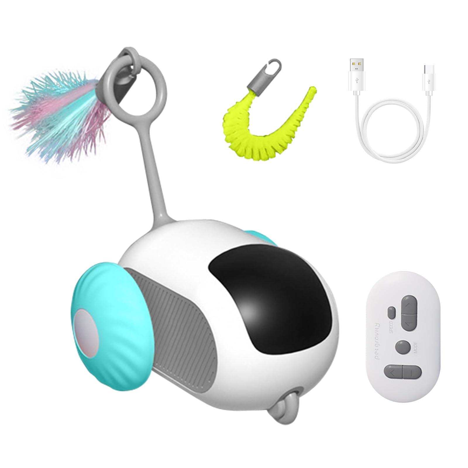 Giocattolo Automatico Per Gatti Con Telecomando - Auto Ricaricabile USB, Modalità Intelligente, Con Topo E Piume