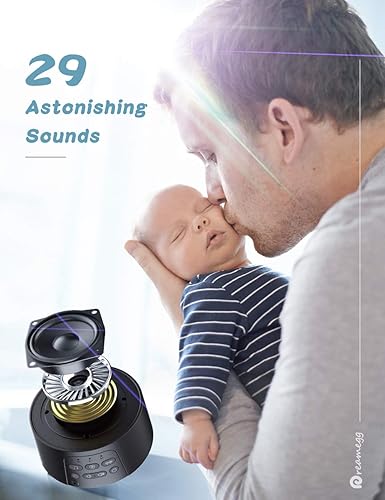 Miniatura 2 de Dreamegg Paquete D11 con máquina de sonido D3 Pro para dormir, máquina de ruido blanco recargable para dormir, 29 sonidos de alta fidelidad, batería