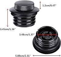 Vista 2 de Harley Flush - Tapa de almacenamiento de gasolina, tapa de tanque de combustible en el sentido de las agujas del reloj, tapa de gas negra emergente