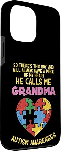 Miniatura 3 de Funda para iPhone 13 Pro Max Grandma Autismo Concientización Austistic Boy Piece My Heart