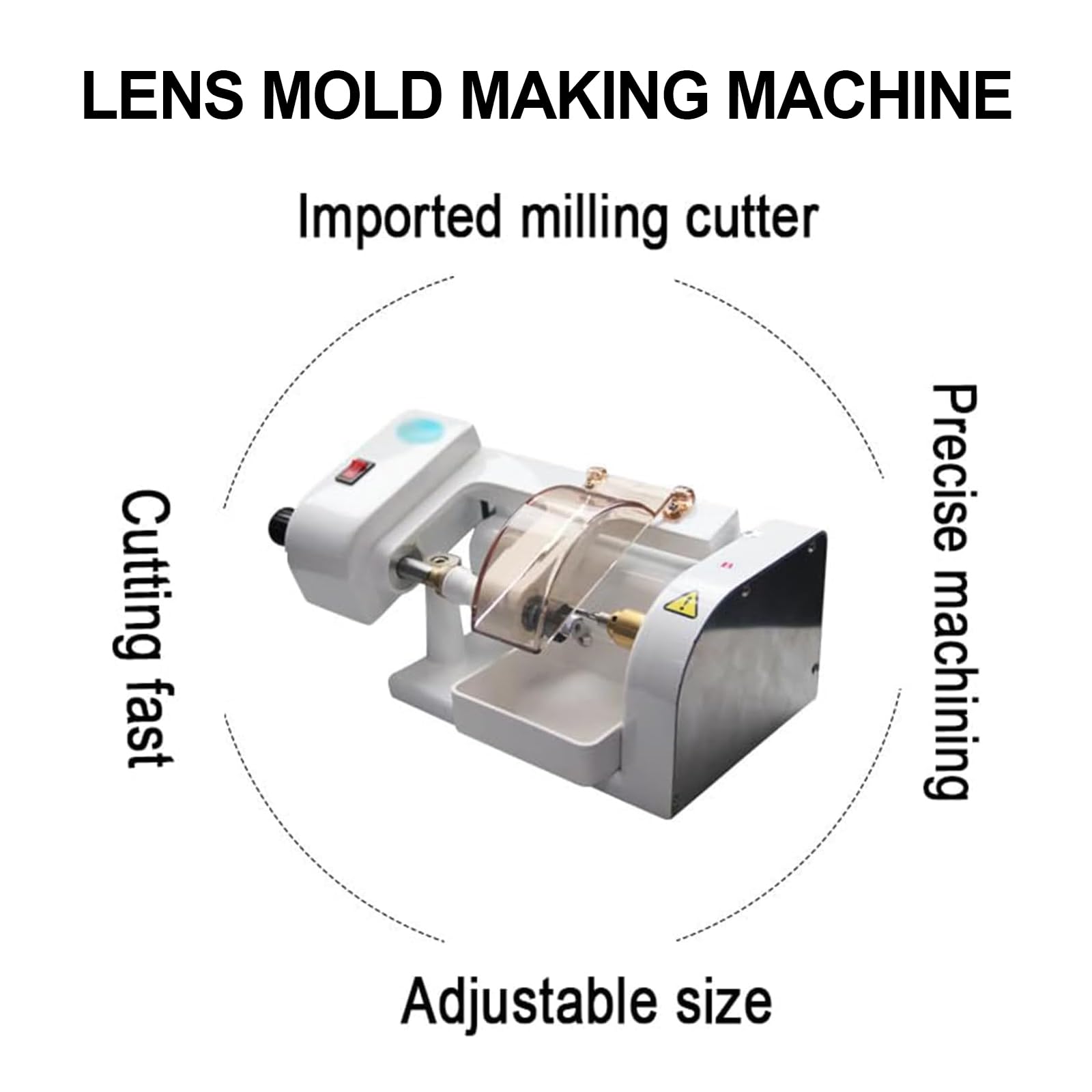 Amoladora de lentes automática con fresa, tamaño ajustable, para tiendas ópticas, centros de atención visual, hospitales