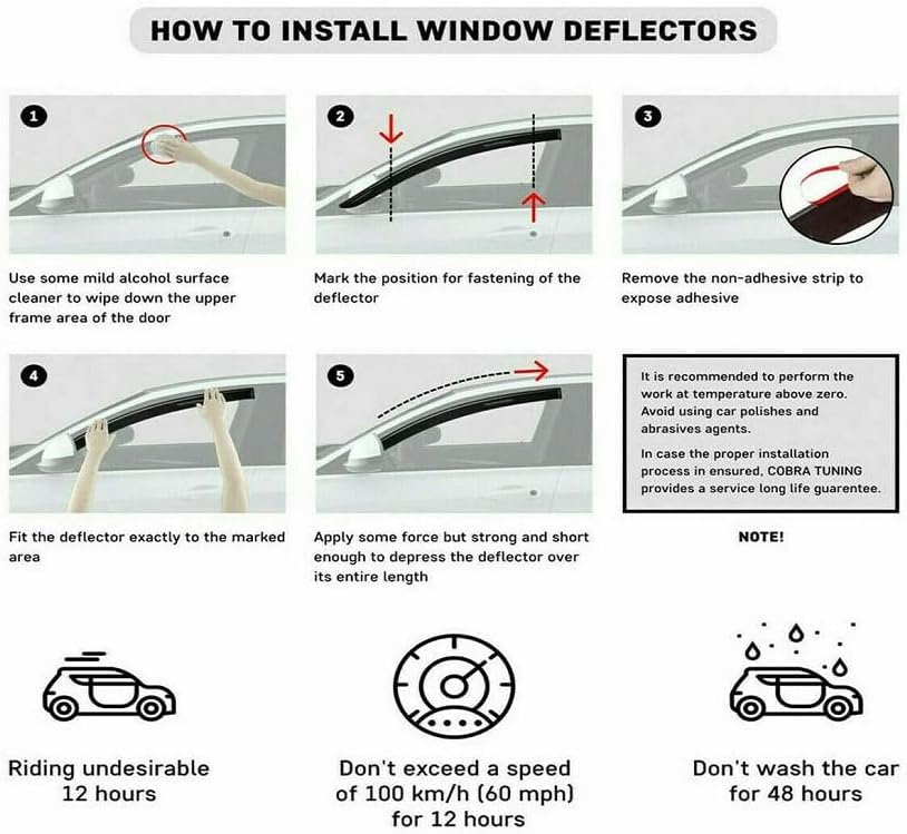 Wind Rain Sun Guard Deflectors Set 4 Pieces FOR DACIA DUSTER II (2018-2023) - Image 6