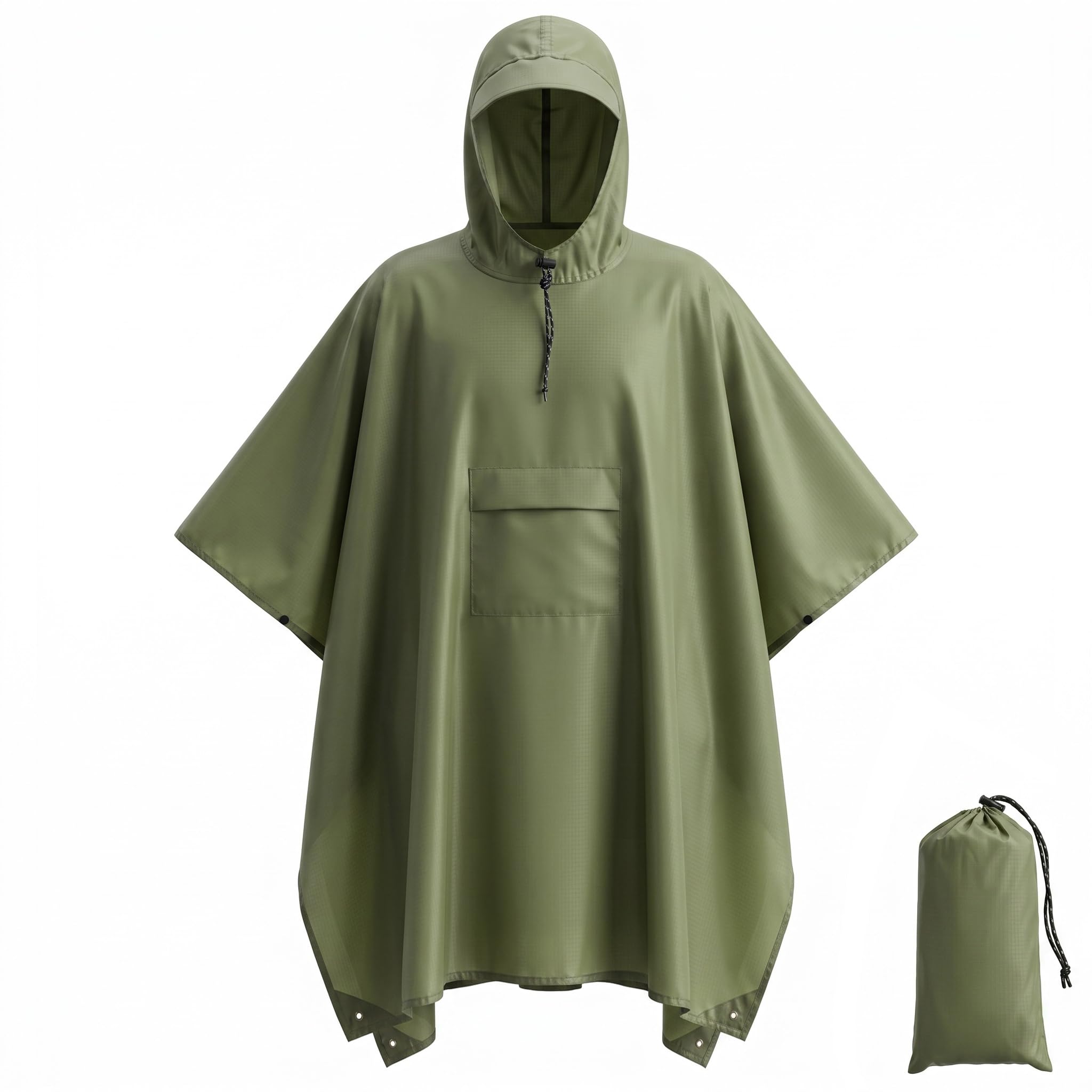 salamra Hooded Rain Poncho Waterproof Raincoat Jacket for Men/Women/Adults with Pocket