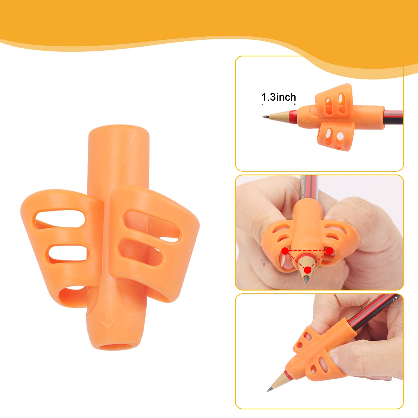 Impugnature Matita Bambini 4 Pezzi - Gommini Siliconici Ergonomici | Correzione Postura Scrittura | 4 Colori