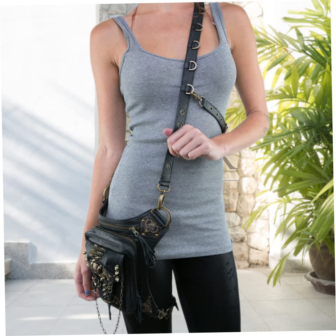 Riñonera Steampunk para Hombre y Mujer, Bolso de Hombro con Calavera gótica