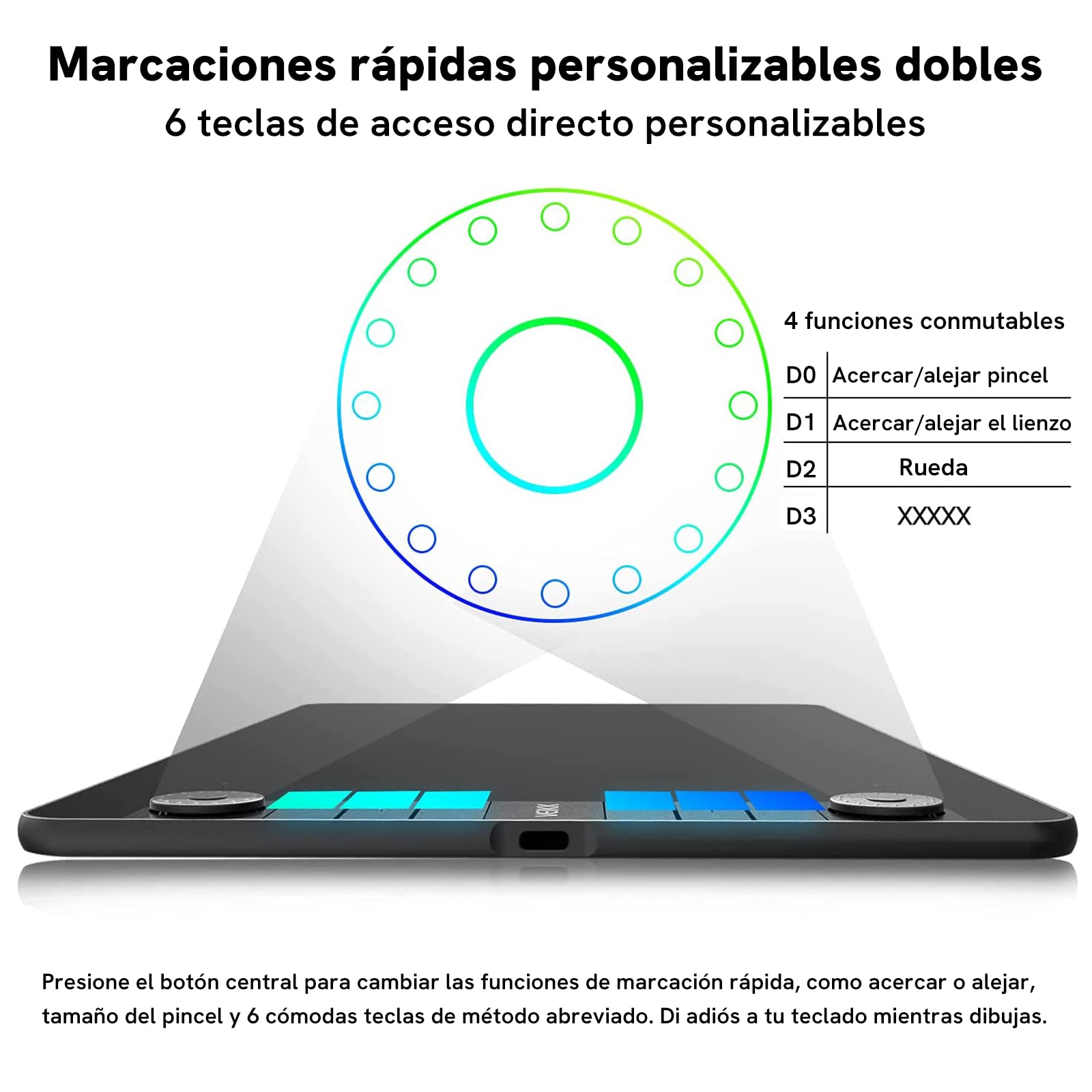 Grafiktablett VEIKK VK1060PRO,10x6 Zoll Drawing Tablet with 8 Shortcut Keys,Grafiktabletts hat Doppeltes Einstellrad-Design 8192 Druckstufen Batterielosem Stift Kompatibel Windows/Mac OS/Android/Linux