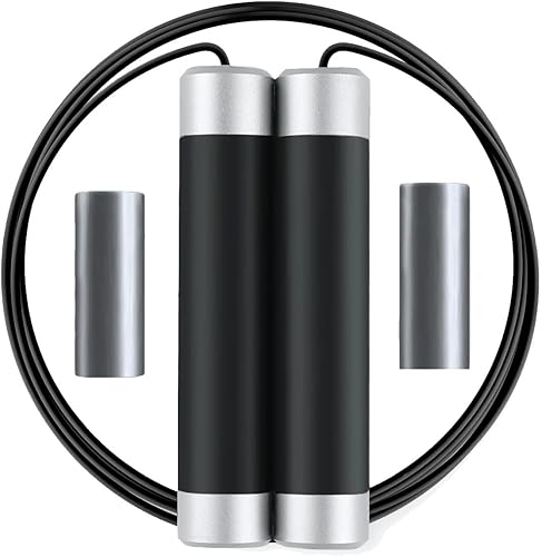 Cuerda de saltar, cuerda de saltar con peso de 12 libra para hombres y mujeres, cuerda de saltar ajustable, cuerda de saltar de alambre de acero