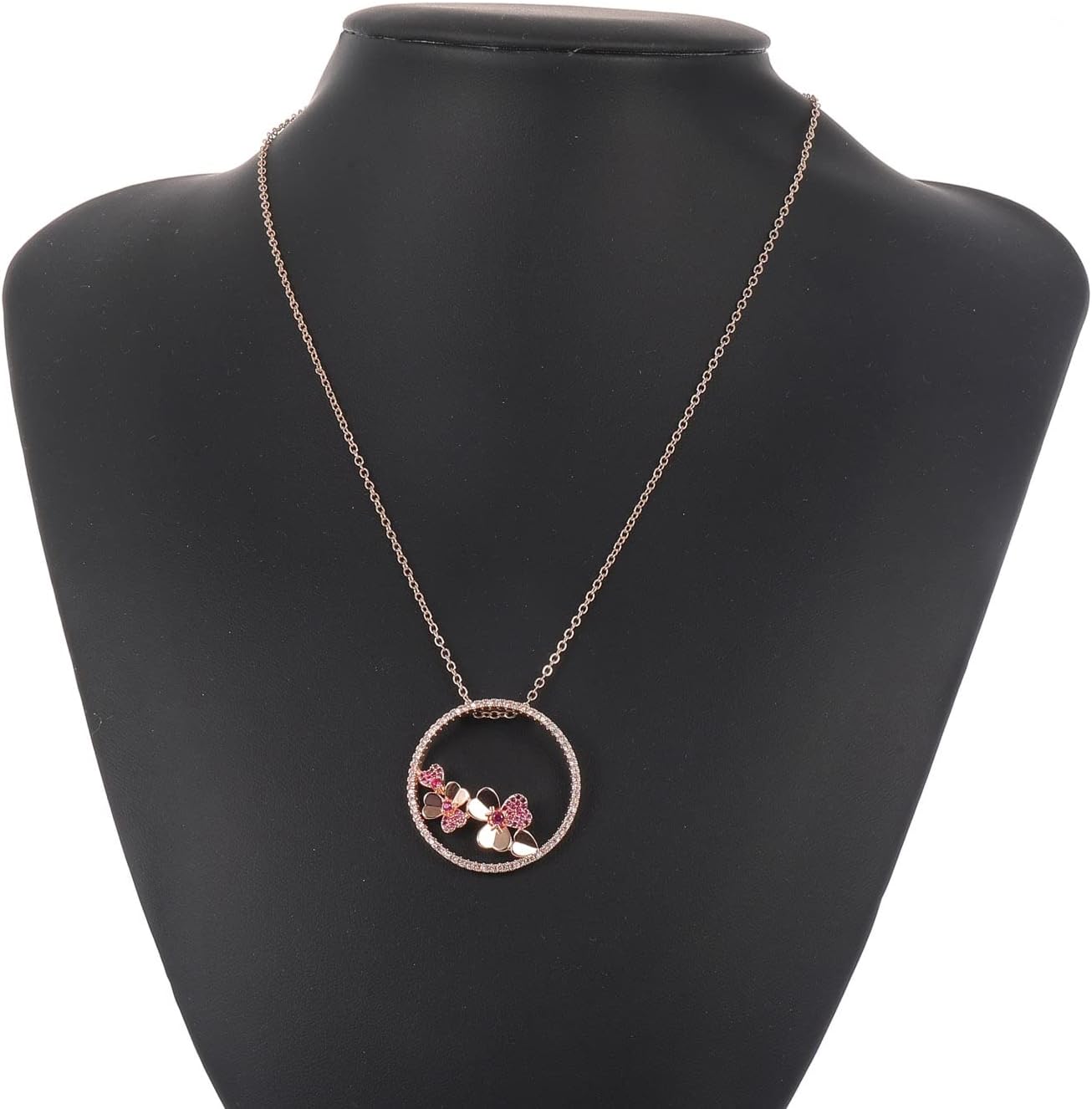 Necklace Jewelry Round Flower Inlaid Cubic Zirconia Necklace Women's Pendant Banquet Fashion Exquisite Elegant Necklace Jewelry Collar Chain Necklace