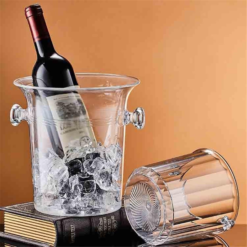Secchiello per Il Ghiaccio Secchiello for Il Ghiaccio in Acrilico for Champagne Commerciale Bar Domestico Piccolo Secchiello for Pellet di Riempito(Grande)