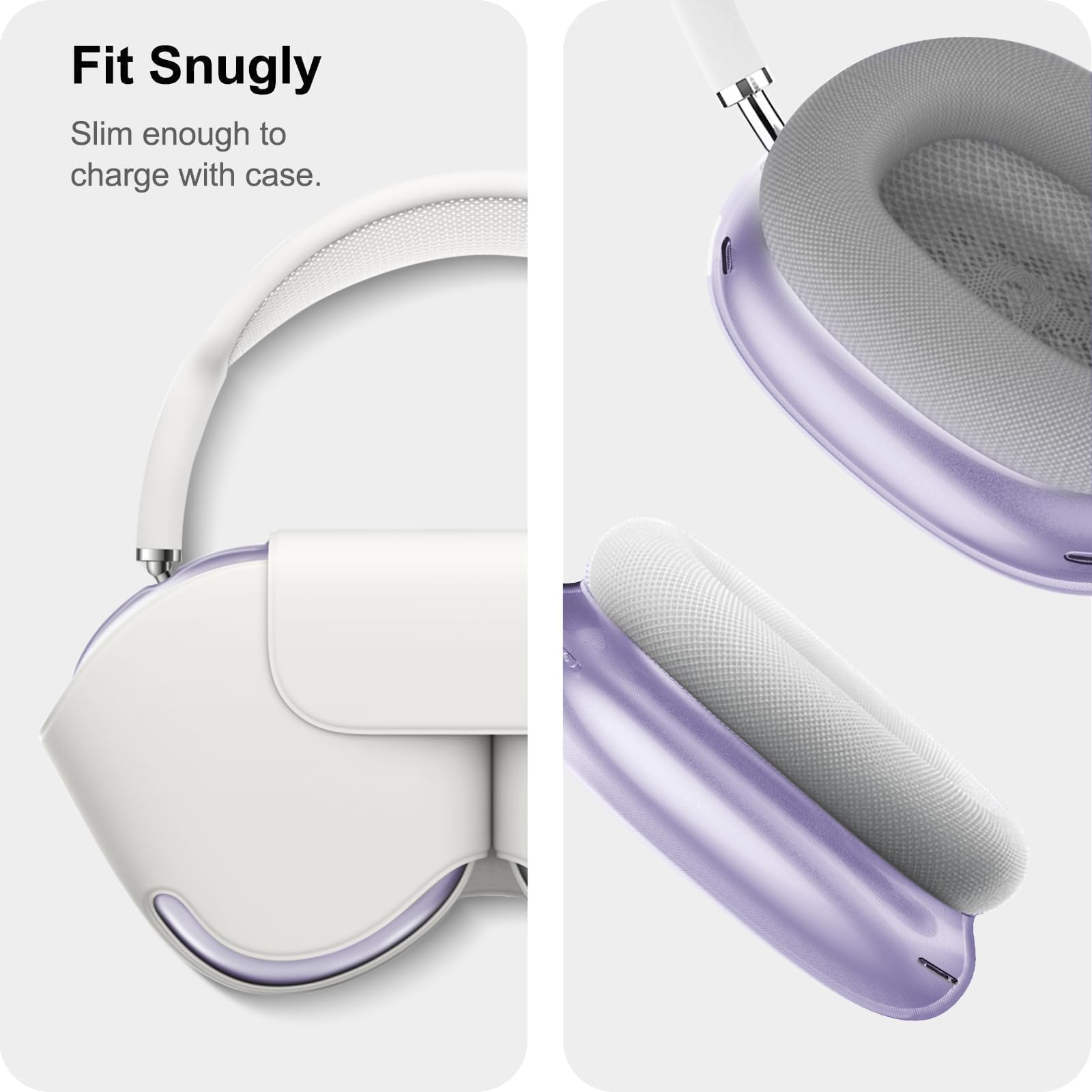Amazon.com: MOLOPPO Transparent Purple Case for AirPods Max 2/1