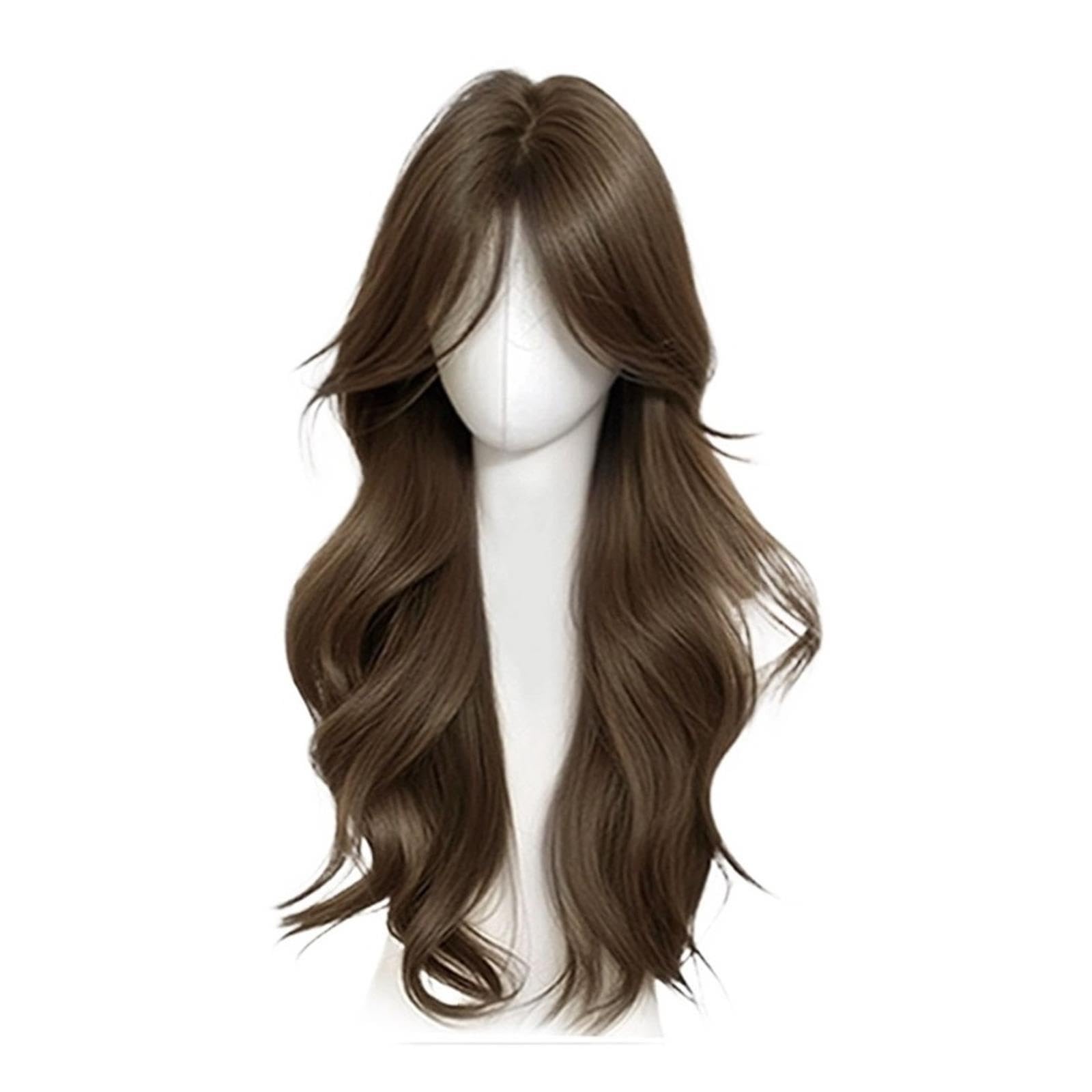 Parrucche Parrucca arrotolata lunga da donna con onda grande(Brown)