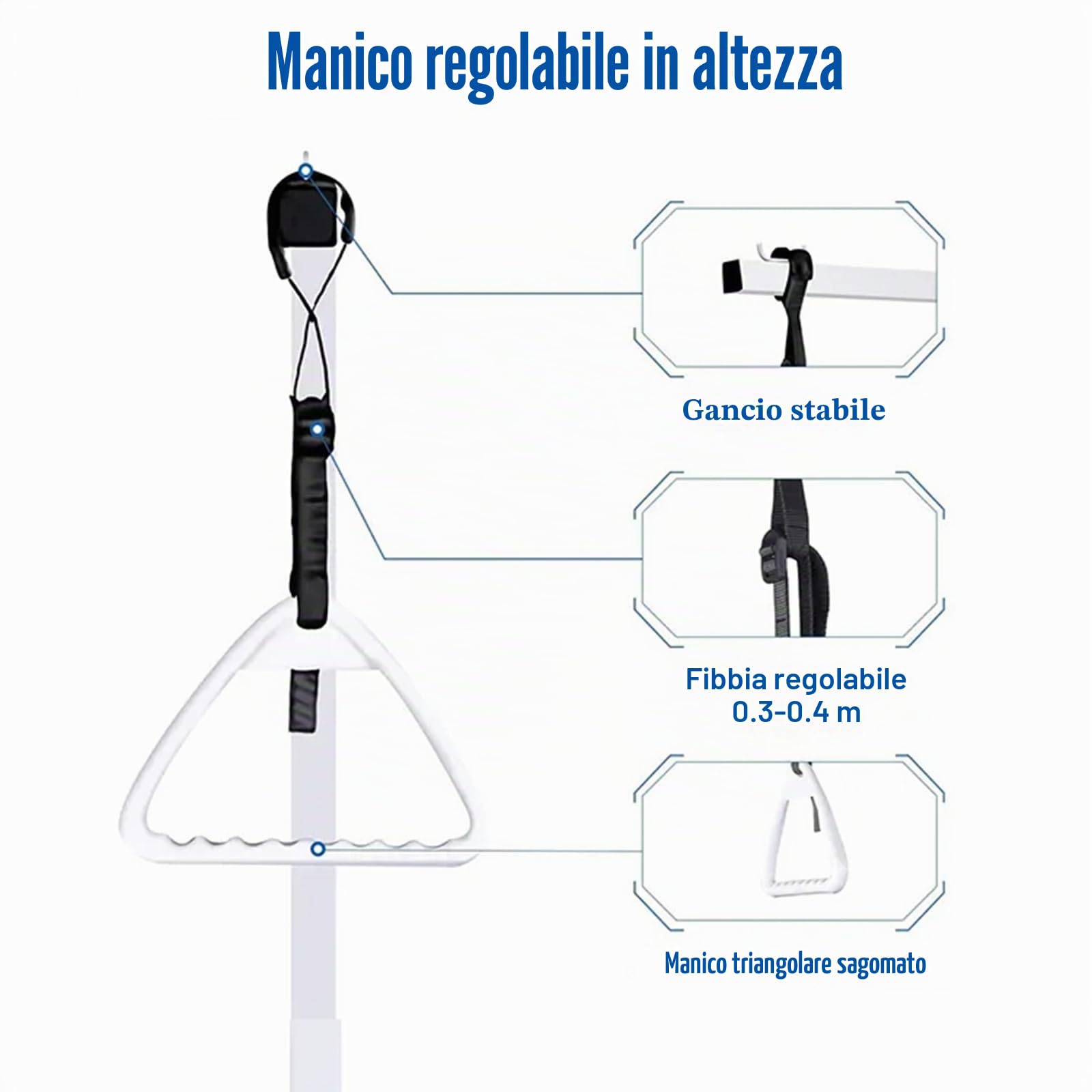 Barra trapezio per letto con supporto per sollevamento – maniglie di assistenza per trazioni per disabili per anziani e disabili. Guida per disabili bariatrica per la mobilità del letto e assistenza