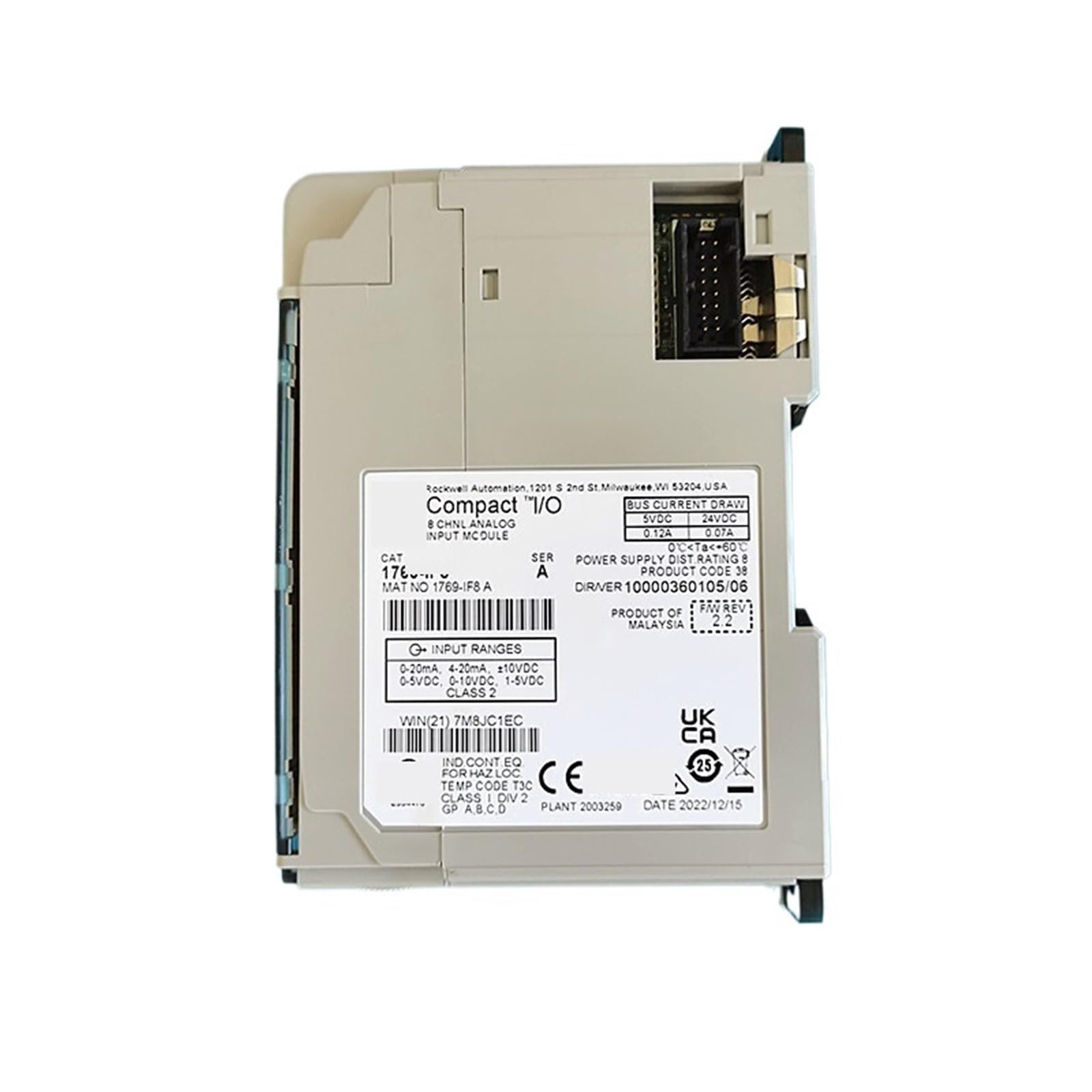 Contrôleur PLC module 1769-ow8 1769-of8v 1769-iq32 extension automate