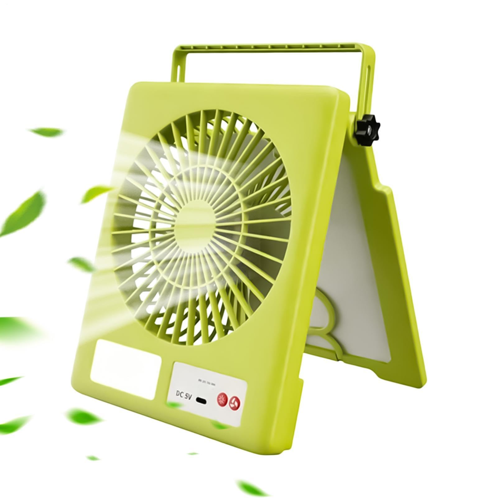 Ventilatori Per Esterni Ricaricabile e Portatile con Luce LED | Ventilatori per Tende da Campeggio Per Tende Da Esterno Spiaggia Casa Escursionismo Pesca Giardino