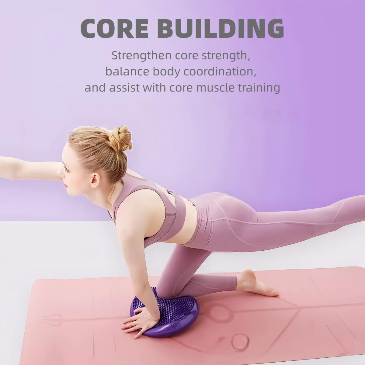 Cuscino Propriocettivo in PVC,Gonfiabile per Equilibrio Comprensivo di Pompa,Cuscino Equilibrio Gonfiabile per Yoga,Fitness,Pilates,Sport Esercizio Fisico,Allenamento,Diametro 33.5 cm