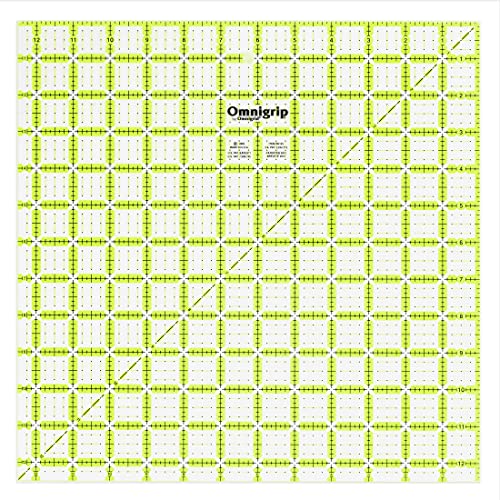 Omnigrip 12-1/2 x 12-1/2 Non-Slip Square Quilting Ruler by Omnigrid