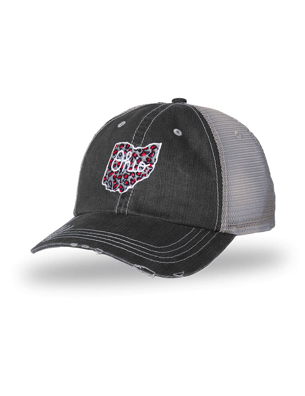 B Wear SportswearLeopard Print Ohio Buckeye State Embroidered Women's Adjustable Hat