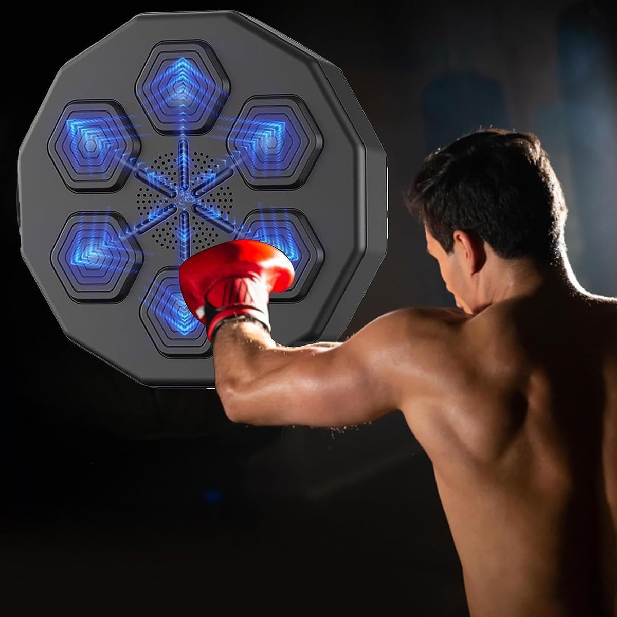 Scatola musicale smart da parete, bersaglio per allenamento, attrezzatura per allenamento di boxe, divertente gioco per combattimento o allenamento, per kickboxing, karate, casa, palestra (dimensione: