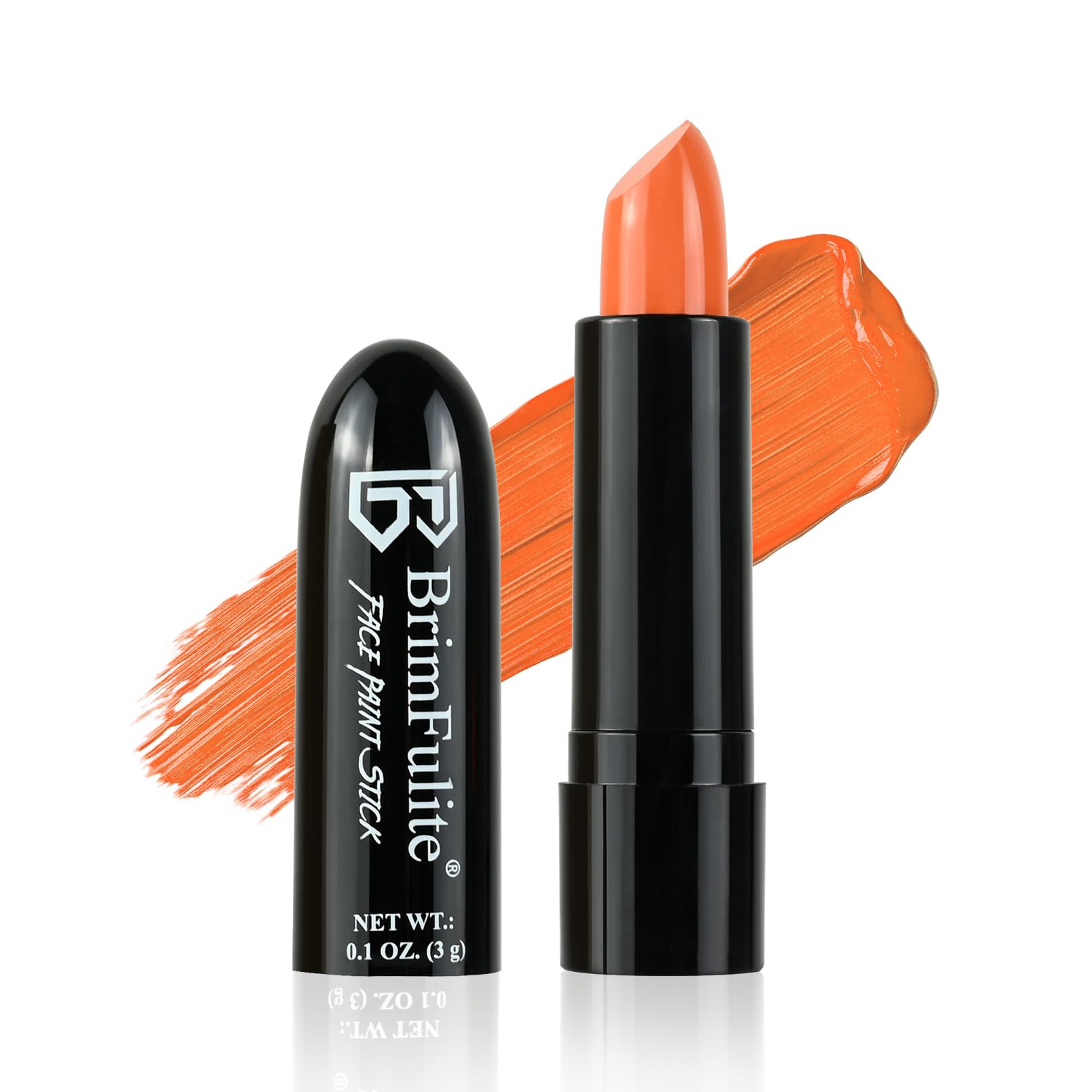 Orange Face Paint Stick for Halloween, Oil-Based, Vibrant 0.1 Oz