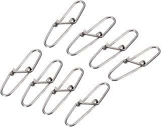 Zetiling Fishing Duo-Lock Snap Hooked Snap,100PCS Stainless Steel Fishing Ball Bearing Swivels with Duo Lock Snaps High Strength Clip Fishing Connector Swivels Lock Snaps (1#)