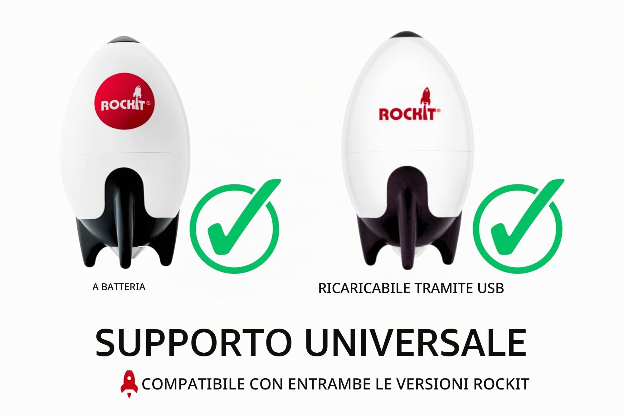 Rockit Rocker - Supporto extra universale (girevole) aggiuntivo per il secondo passeggino o passeggino - compatibile con entrambe le versioni Rockit Rocker (batteria + USB)