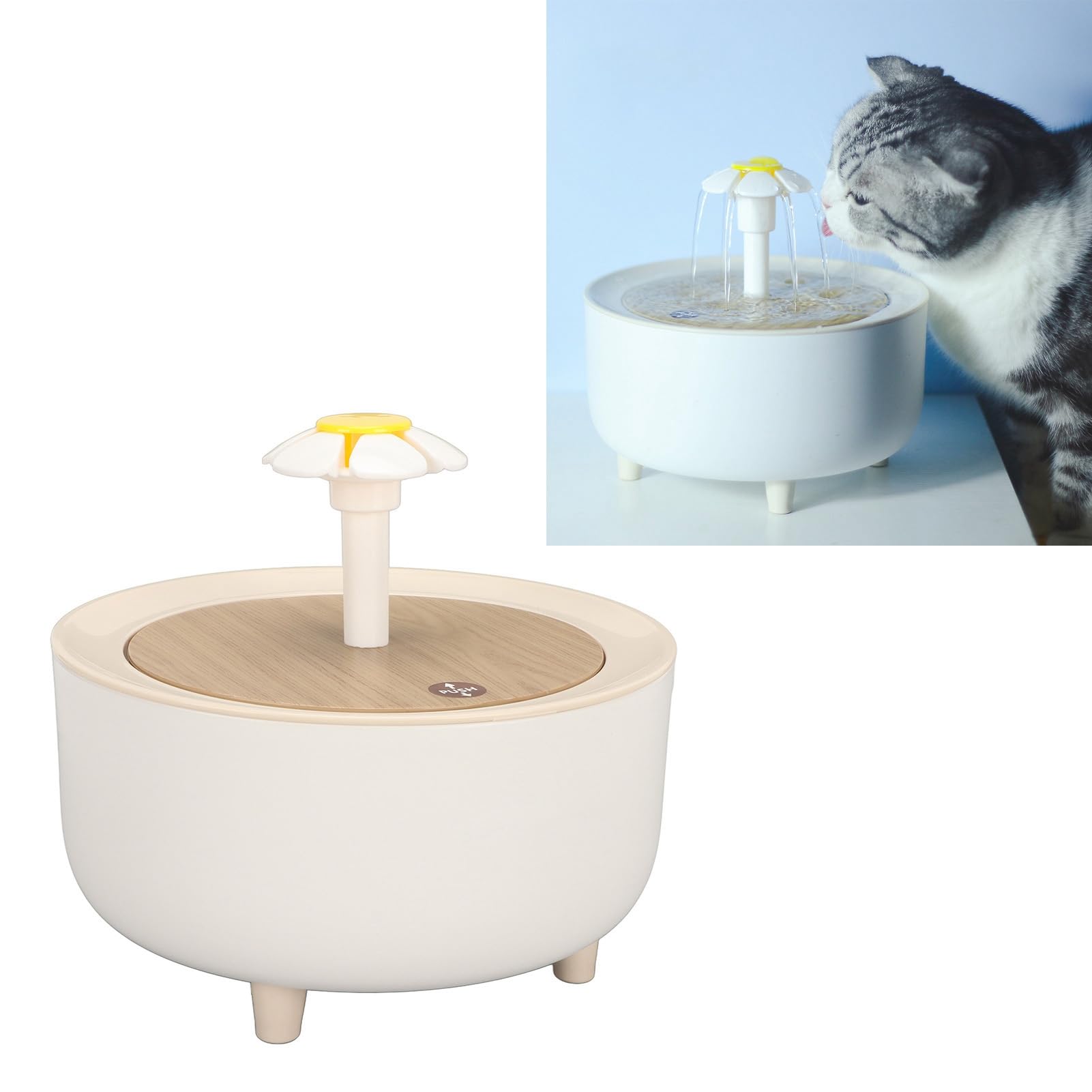 Fontana per Gatti di Filtraggio Automatico Intelligente da 2 Litri per Cani e Gatti con Interfaccia USB e Fondo Antiscivolo