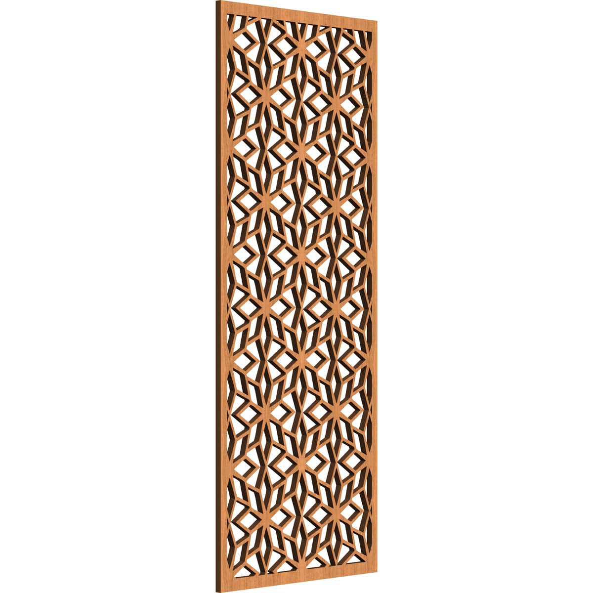 11 3/8"W x 29 3/8"H x 1/4"T Lake Decorative Fretwork Wood Wall Panels, Cherry