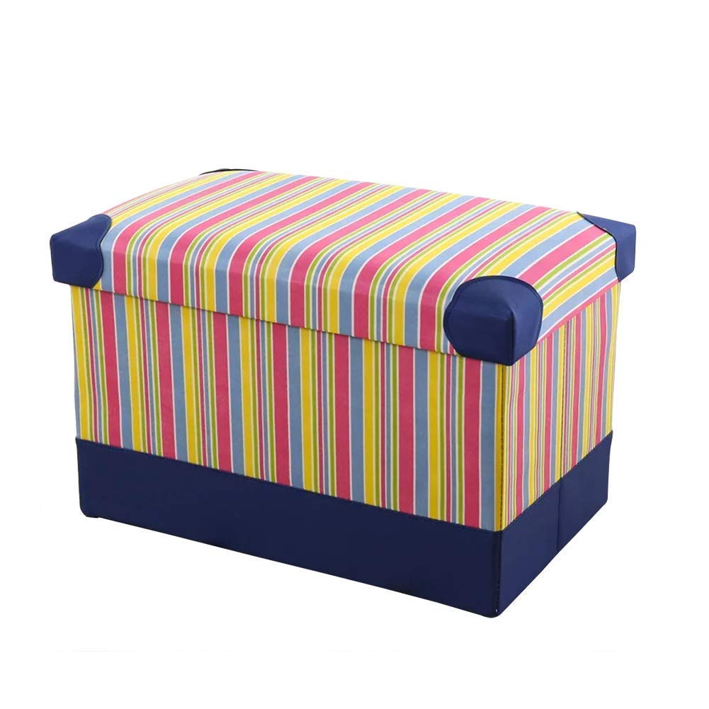 Pouf coffre pliable gain de place - Siège rembourré et rangement pour petit salon