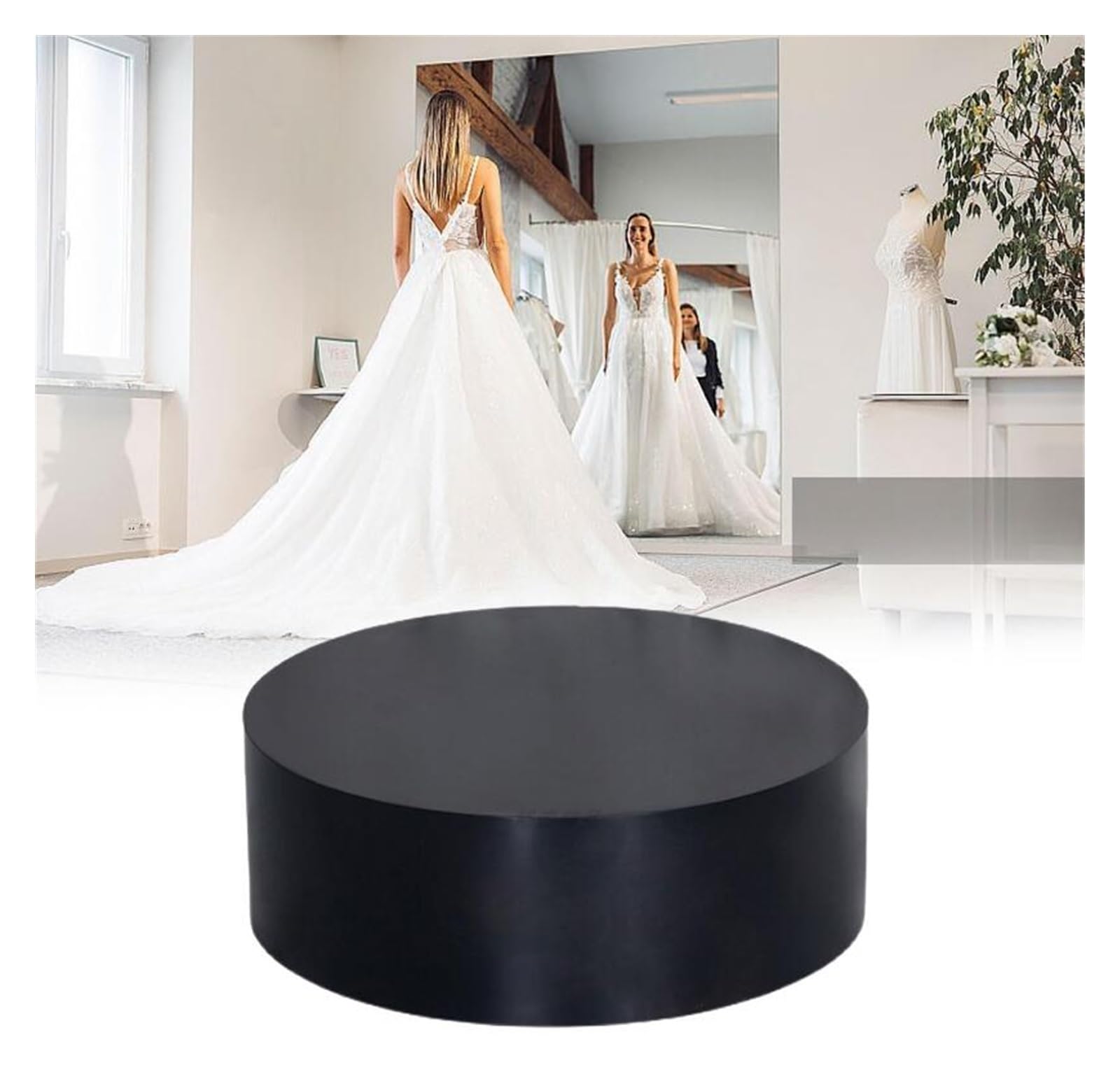 Soporte de pedestal redondo para exhibición de maniquí de tienda de ropa de boda, plataforma de escenario, decoración de eventos, zapatos elevadores de novia, negro, 50 x 20 cm