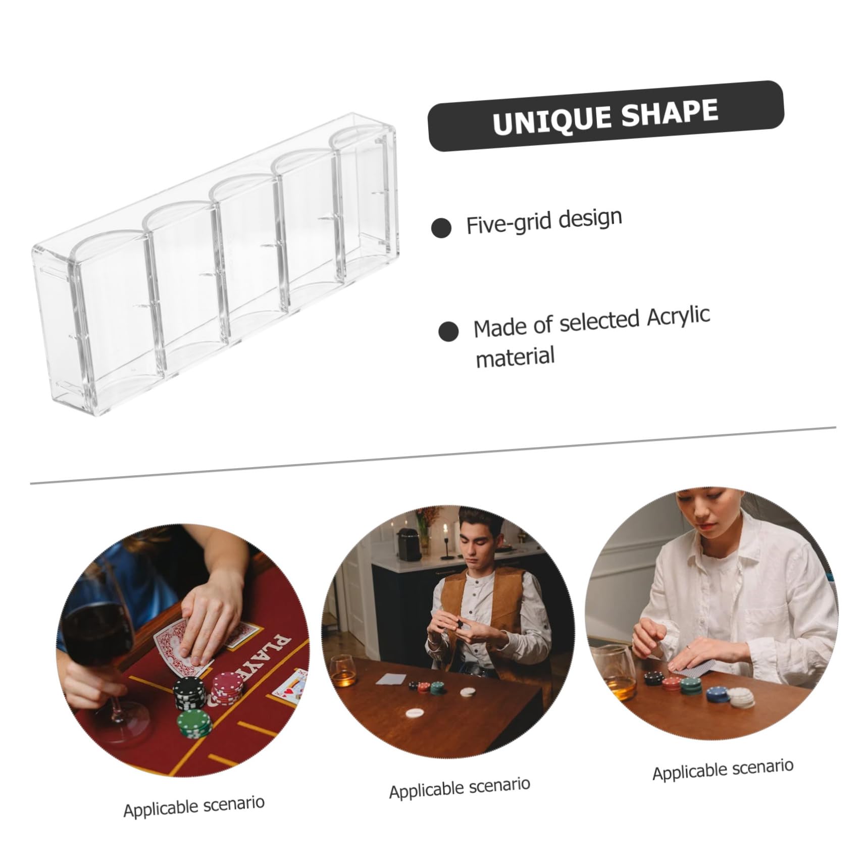 Vassoio Per Fiches Da Poker - Scatola Porta Fiches Da Poker A 5 Scomparti Custodia Per Fiches Da Poker E Design Elegante