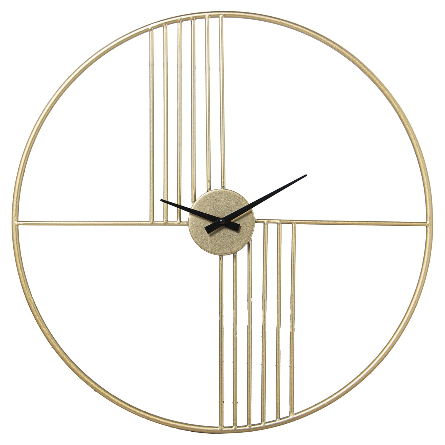Horloge murale en métal doré pour habiller un grand mur vide